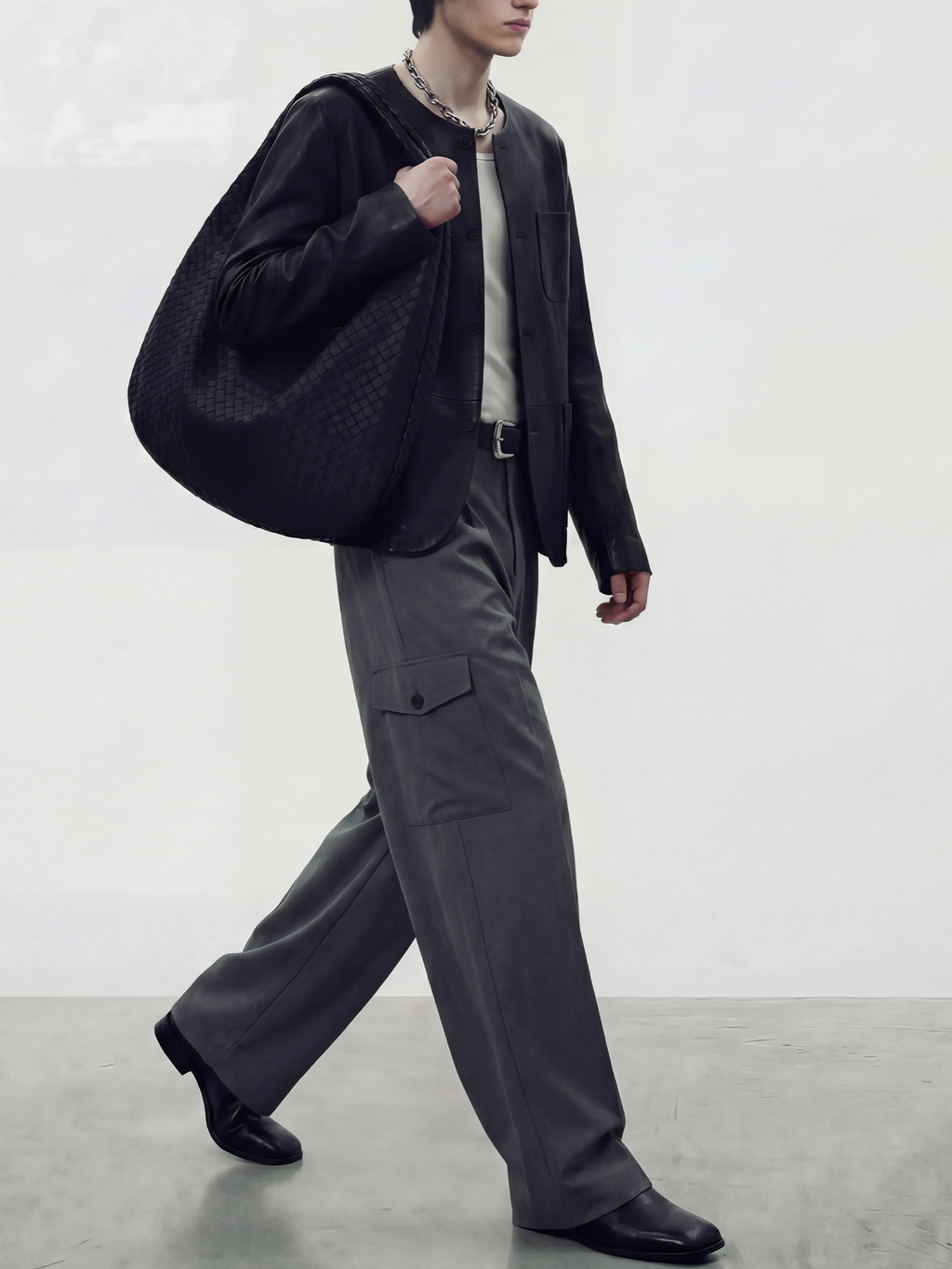 DOUBLE-PLEATED TAILORED PANT IN VIRGIN WOOL