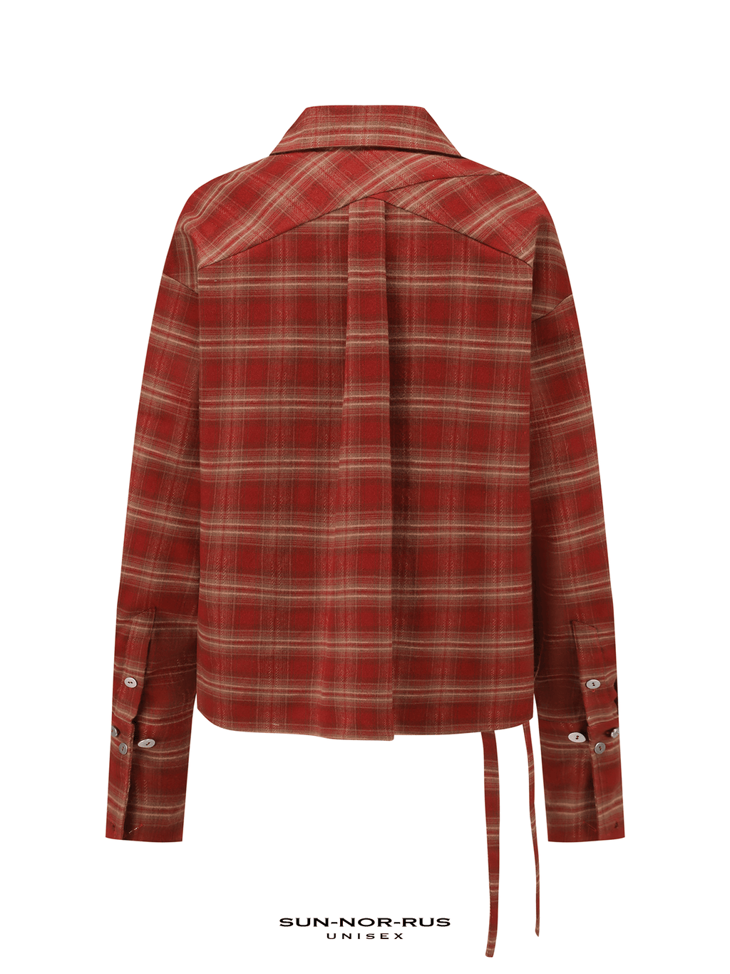 V-neck plaid shirt