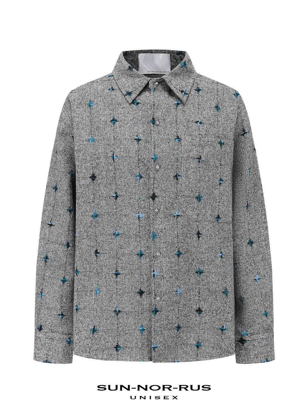 「Starry Night」Grey Cross Jacquard Shirt