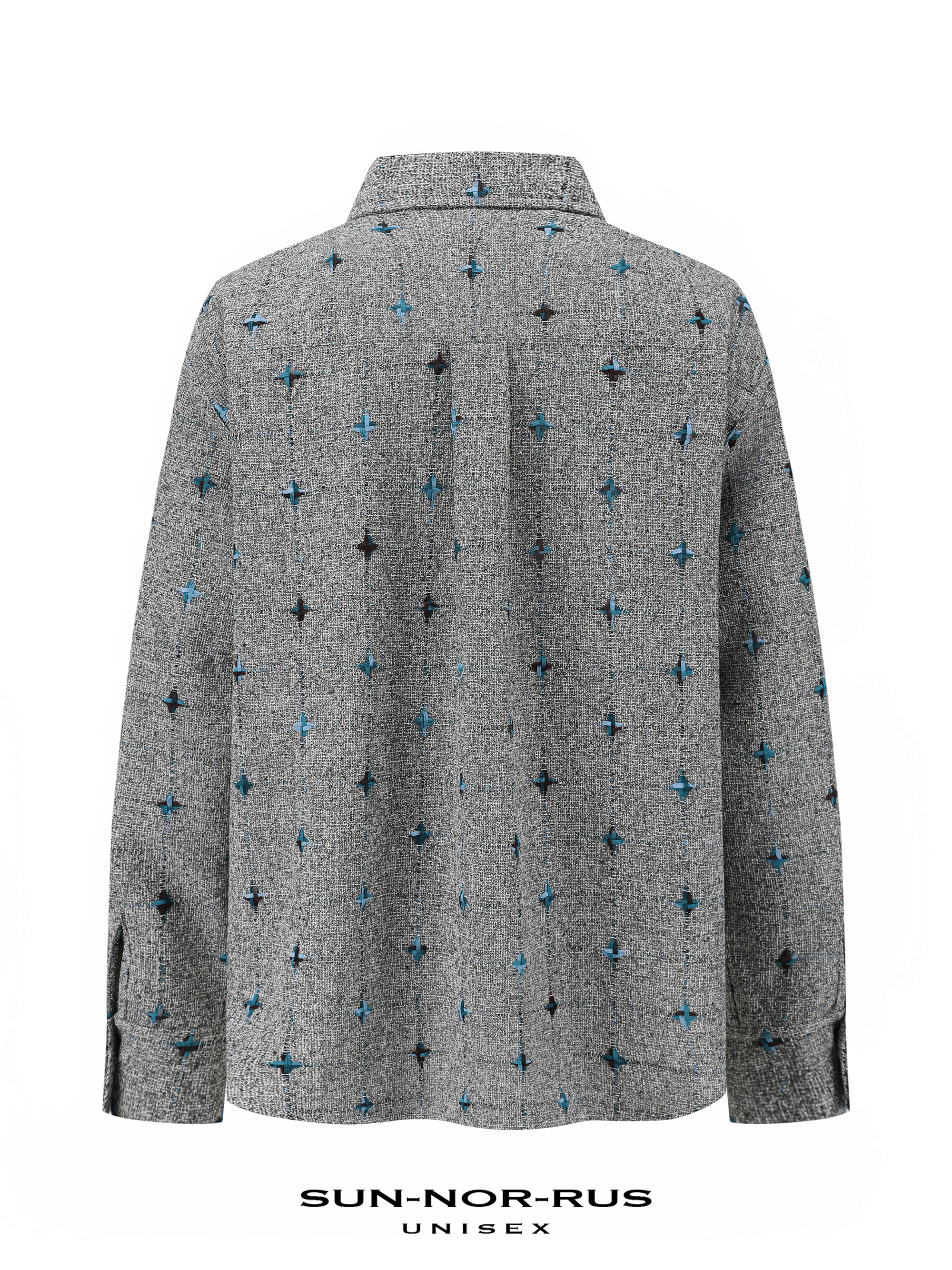 「Starry Night」Grey Cross Jacquard Shirt