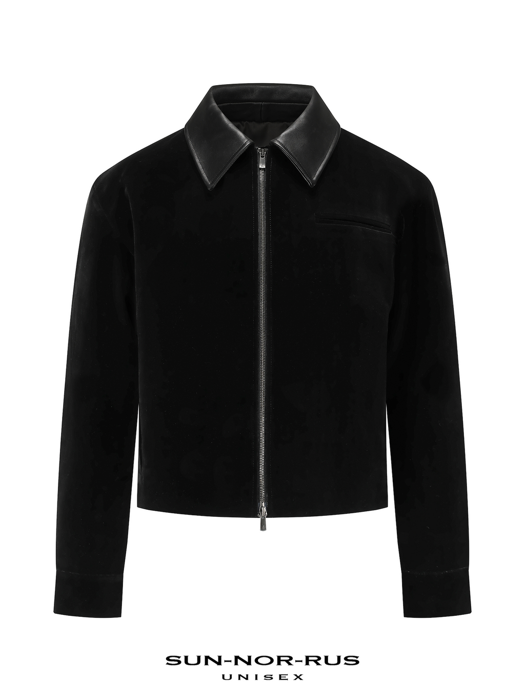 Short-length Jacket with Lambskin Collar