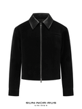 Short-length Jacket with Lambskin Collar