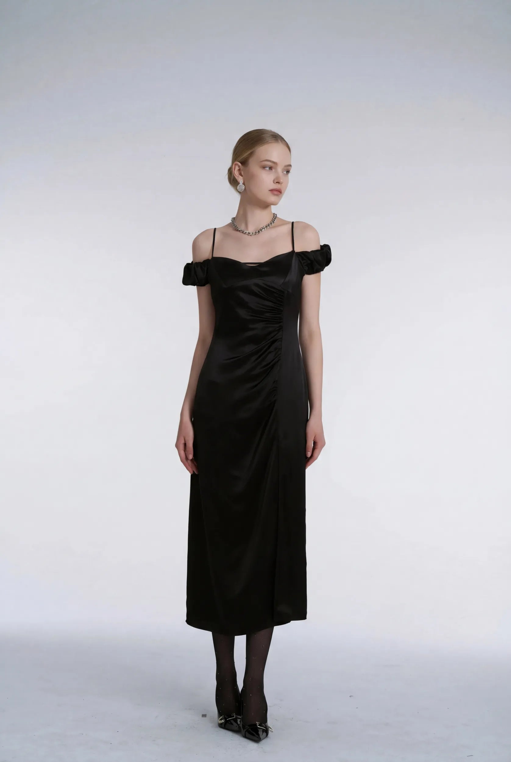 Black ACE midi dress