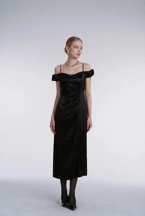 Black ACE midi dress